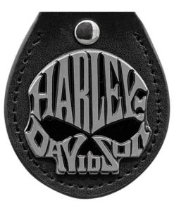 Plasticolor Harley-Davidson® Willie G Skull Text Logo Vinyl Fob Key Chain - Black & Silver 4546 Auto & Garage