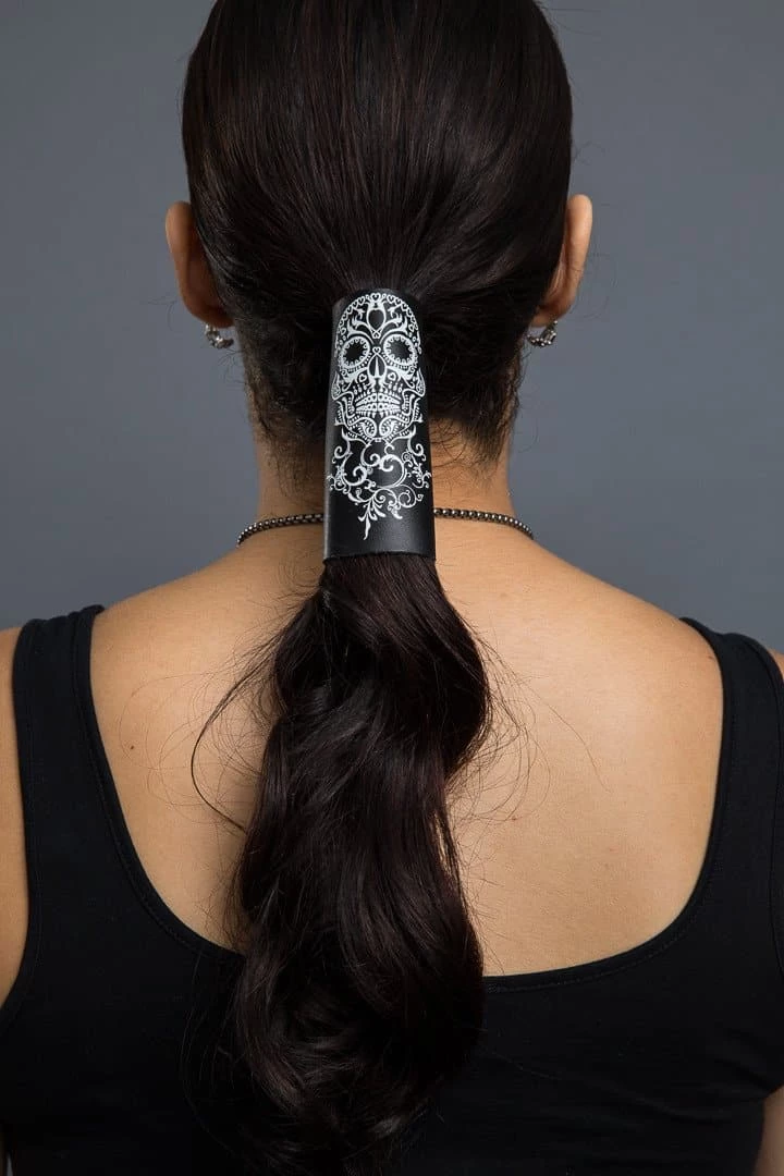 Accessories Hair Glove® Women's Tribal Skull Leather Pony Tail 31440 Or 31840 3 Accessories Hair Glove® Women's Tribal Skull Leather Pony Tail 31440 Or 31840