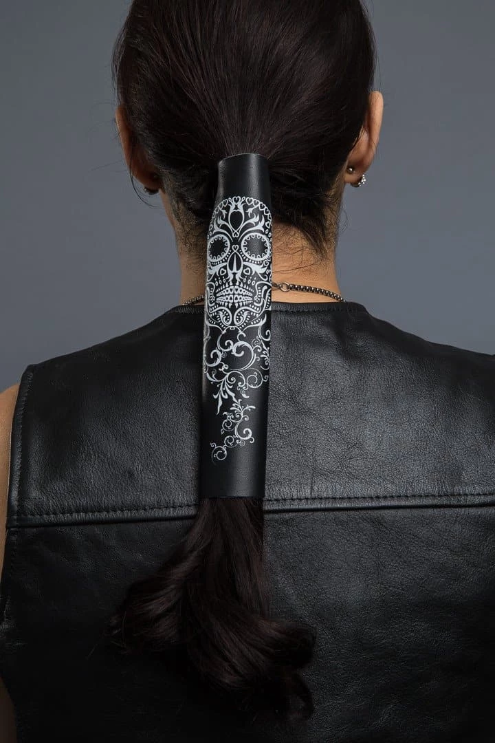 Accessories Hair Glove® Women's Tribal Skull Leather Pony Tail 31440 Or 31840 5 Accessories Hair Glove® Women's Tribal Skull Leather Pony Tail 31440 Or 31840