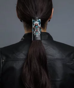 Hair Glove® Women's Tribal Turquoise Butterflies Leather Pony Tail