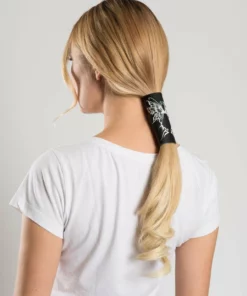 Hair Glove® Women's Double Tribal Butterflies W/ Gems Leather Pony Tail