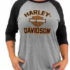 Superstition Harley-Davidson Harley-Davidson® Women's Bar & Shield Jersey 3/4 Long Sleeve Shirt, Black/Gray