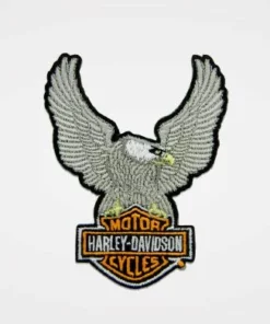 Symbol Arts Harley-Davidson® Small Silver Eagle W/ Bar & Shield Patch