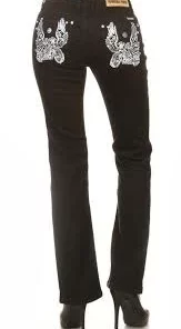 Pants & Chaps Platinum Plush® Women's Motorcycle Wings Bootcut Denim Jeans, Style #5004 7 Pants & Chaps Platinum Plush® Women's Motorcycle Wings Bootcut Denim Jeans, Style #5004