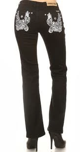 Pants & Chaps Platinum Plush® Women's Motorcycle Wings Bootcut Denim Jeans, Style #5004 4 Pants & Chaps Platinum Plush® Women's Motorcycle Wings Bootcut Denim Jeans, Style #5004