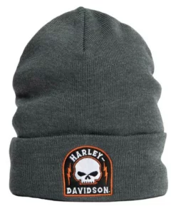 Superstition Harley-Davidson Harley-Davidson® Landed Willie G Skull Embroidered Cuffed Beanie Hat - Gray