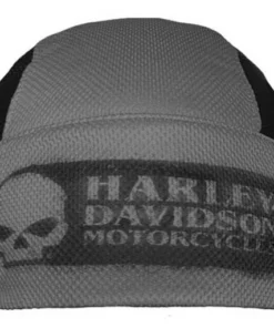 Harley-Davidson® Men's Grunge Skull Polyester Colorblocked Skull Cap - Gray/Black