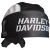Harley-Davidson® Men's Gritty #1 Skull Logo Polyester Headwrap - Black/White Accessories