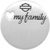 MOD Jewelry Harley-Davidson® Women's Stainless Steel Small Silver Tone Love My Family Circle Locket Plate, HSP0029