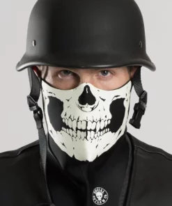 Hair Glove® Defleshed Skull Glow-in-the-Dark Ink Half Face Mask, 53108