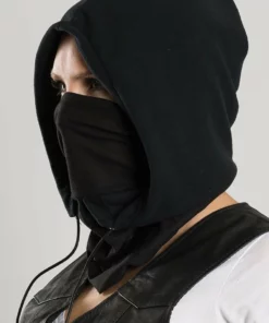 Facemasks Hair Glove® Plain Black Hoodie Tube Facemask, 57005