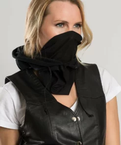 Facemasks Hair Glove® Plain Black Hoodie Tube Facemask, 57005