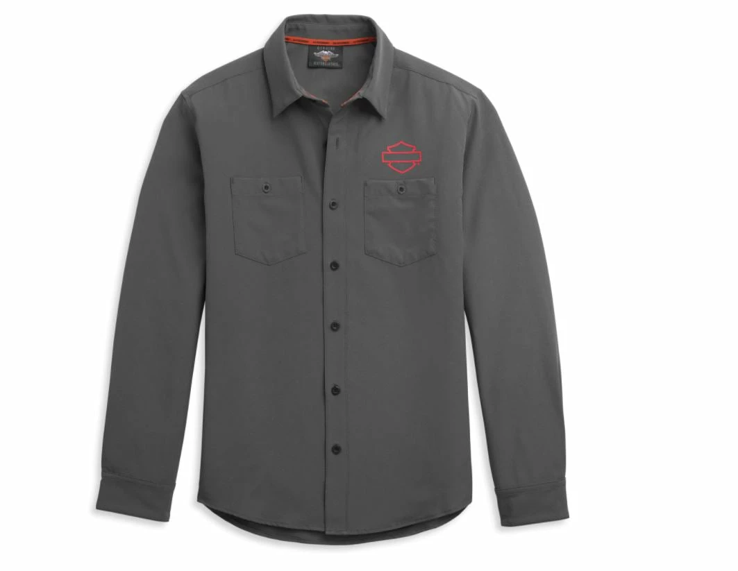 Harley-Davidson® Men's HD-MC Logo Long Sleeve Shirt, 96341-21VM 3 Harley-Davidson® Men's HD-MC Logo Long Sleeve Shirt, 96341-21VM