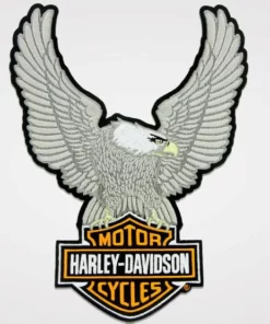 Symbol Arts Harley-Davidson® Large Silver Eagle W/ Bar & Shield Patch Decals & Patches