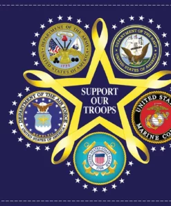 Parts Unlimited Bike Pro Pad® Support Our Troops Flag, 6"x 9", 0521-1481