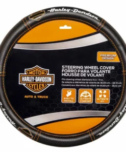 Plasticolor Harley-Davidson® Deluxe Bar & Shield Steering Wheel Cover W/ Contrast Stitching, 6748