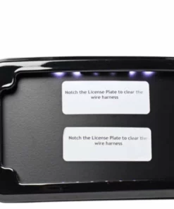 Parts Unlimited Bike Cycle Vision® Black Curved License Plate Frame & Mount W/ License Plate Light, 2030-1261