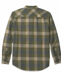 Harley-Davidson® Men's Buffalo Green Plaid Long Sleeve Shirt, 96263-22VM