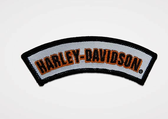 Symbol Arts Harley-Davidson® 4" Reflective Embroidered Rocker H-D Emblem Sew-On Patch Decals & Patches 3 Symbol Arts Harley-Davidson® 4" Reflective Embroidered Rocker H-D Emblem Sew-On Patch Decals & Patches
