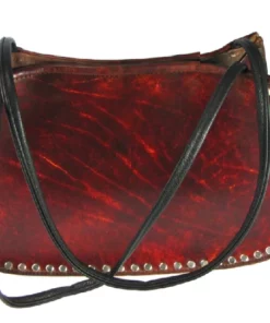 Mascoro Leather® Antique Finish Studded Leather Shoulder Bag Purse - Skull Biker Bags & Purses