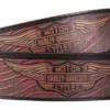 American Accessories Men's Belts & Buckles Harley-Davidson® Men's Free Rein American Flag Brown Leather Belt- Antique Nickel