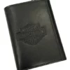 American Accessories Harley-Davidson® Men's Traditional B&S Tri-Fold Genuine Leather Wallet - Black Wallets & Chains