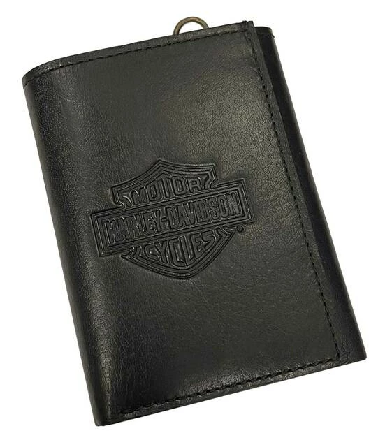 American Accessories Harley-Davidson® Men's Traditional B&S Tri-Fold Genuine Leather Wallet - Black Wallets & Chains 3 American Accessories Harley-Davidson® Men's Traditional B&S Tri-Fold Genuine Leather Wallet - Black Wallets & Chains