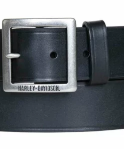 American Accessories Harley-Davidson® Men's Heritage Garrison Genuine Leather Belt - Antique Nickel