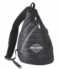 Athalon Harley-Davidson® Silver Bar & Shield Deluxe USB Quilted Travel Sling, 90821/SLVR Backpacks