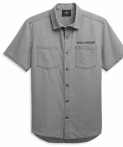 Harley-Davidson® Men's 2x Bar & Shield Logo Denim Shirt, 96447-21VM