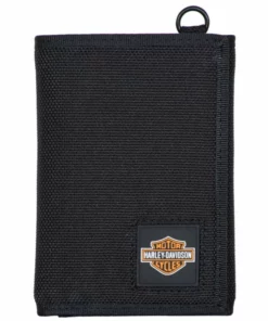 American Accessories Wallets & Chains Harley-Davidson® Men's Full Speed Bar & Shield Black Polyester Trifold Wallet