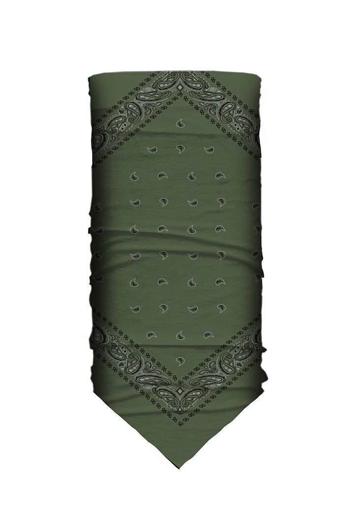 Accessories Hair Glove® Olive Green Paisley Bandana Tube, 80009 3 Accessories Hair Glove® Olive Green Paisley Bandana Tube, 80009