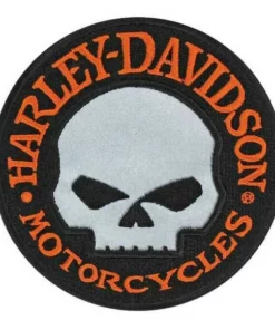 Symbol Arts Harley-Davidson® 4" Willie G Skull Reflective Embroidered Emblem Sew-On Patch