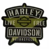 Symbol Arts Harley-Davidson® 4.5" Woven H-D Military Star Emblem Sew-On Patch - Green/Black Decals & Patches