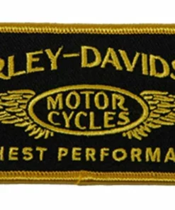 Symbol Arts Harley-Davidson® 4.25" Embroidered High Performance Emblem Sew-On Patch - Gold