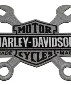 Symbol Arts Harley-Davidson® 4" Embroidered Wrenches Bar & Shield Logo Emblem Sew-On Patch Decals & Patches