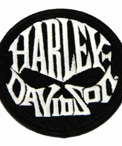 Symbol Arts Harley-Davidson® 3" Embroidered Willie G Skull Text Emblem Sew-On Patch - Black