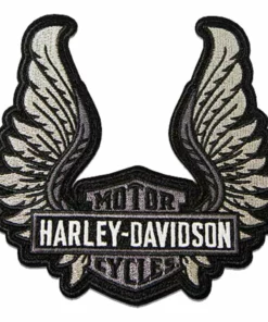 Symbol Arts Decals & Patches Harley-Davidson® 5.5 In. Woven Winged Bar & Shield Logo Emblem Sew-On Patch- Gray