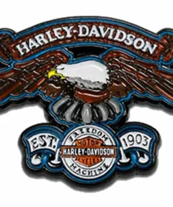 Symbol Arts Harley-Davidson® 1.75" Eagle Freedom Machine Metal Pin, Black Finish