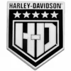 Symbol Arts Harley-Davidson® 1.5" H-D White Shield Metal Pin, Antique Silver Finish