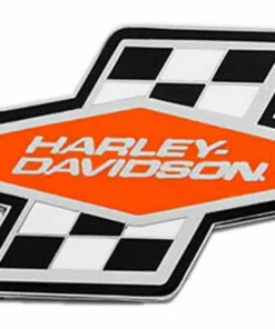 Symbol Arts Harley-Davidson® 1.5" H-D Racing Checkered Metal Pin, Silver Nickel Finish Gifts & Collectibles