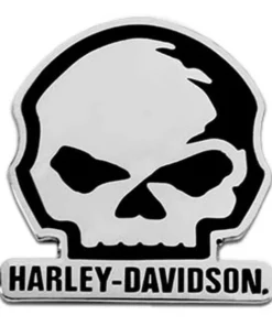 Symbol Arts Harley-Davidson® 1.5" Willie G Skull Logo Metal Pin, Antique Silver Finish