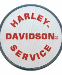 Symbol Arts Decals & Patches Harley-Davidson® 4 In. Embroidered Original Service Emblem Sew-On Patch - White