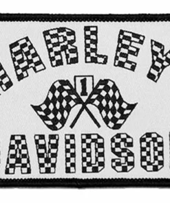 Symbol Arts Decals & Patches Harley-Davidson® 3.5 In. Checkered Flag Emblem Sew-On Patch - White & Black