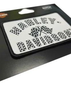 Symbol Arts Decals & Patches Harley-Davidson® 3.5 In. Checkered Flag Emblem Sew-On Patch - White & Black