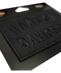 Global Products Harley-Davidson® 4 In. Embroidered Minimal Black H-D Text Emblem Sew-On Patch Decals & Patches