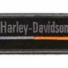 Symbol Arts Harley-Davidson® 4 In. Embroidered Minimal H-D Text Emblem Sew-On Patch, Gray Decals & Patches