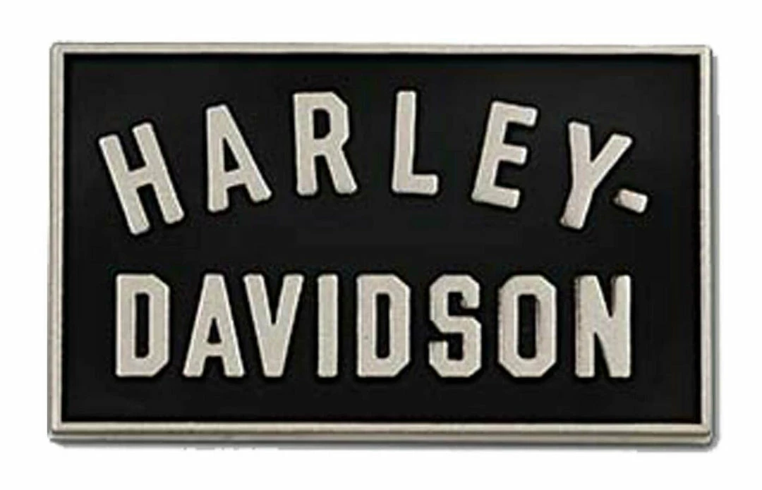 SYMBOLARTS Harley-Davidson® 1.5 Inch. Minimal Black H-D Metal Pin, Antique Nickel Finish 4 SYMBOLARTS Harley-Davidson® 1.5 Inch. Minimal Black H-D Metal Pin, Antique Nickel Finish
