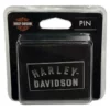 SYMBOLARTS Harley-Davidson® 1.5 Inch. Minimal Black H-D Metal Pin, Antique Nickel Finish