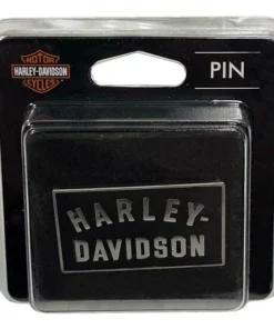 SYMBOLARTS Harley-Davidson® 1.5 Inch. Minimal Black H-D Metal Pin, Antique Nickel Finish
